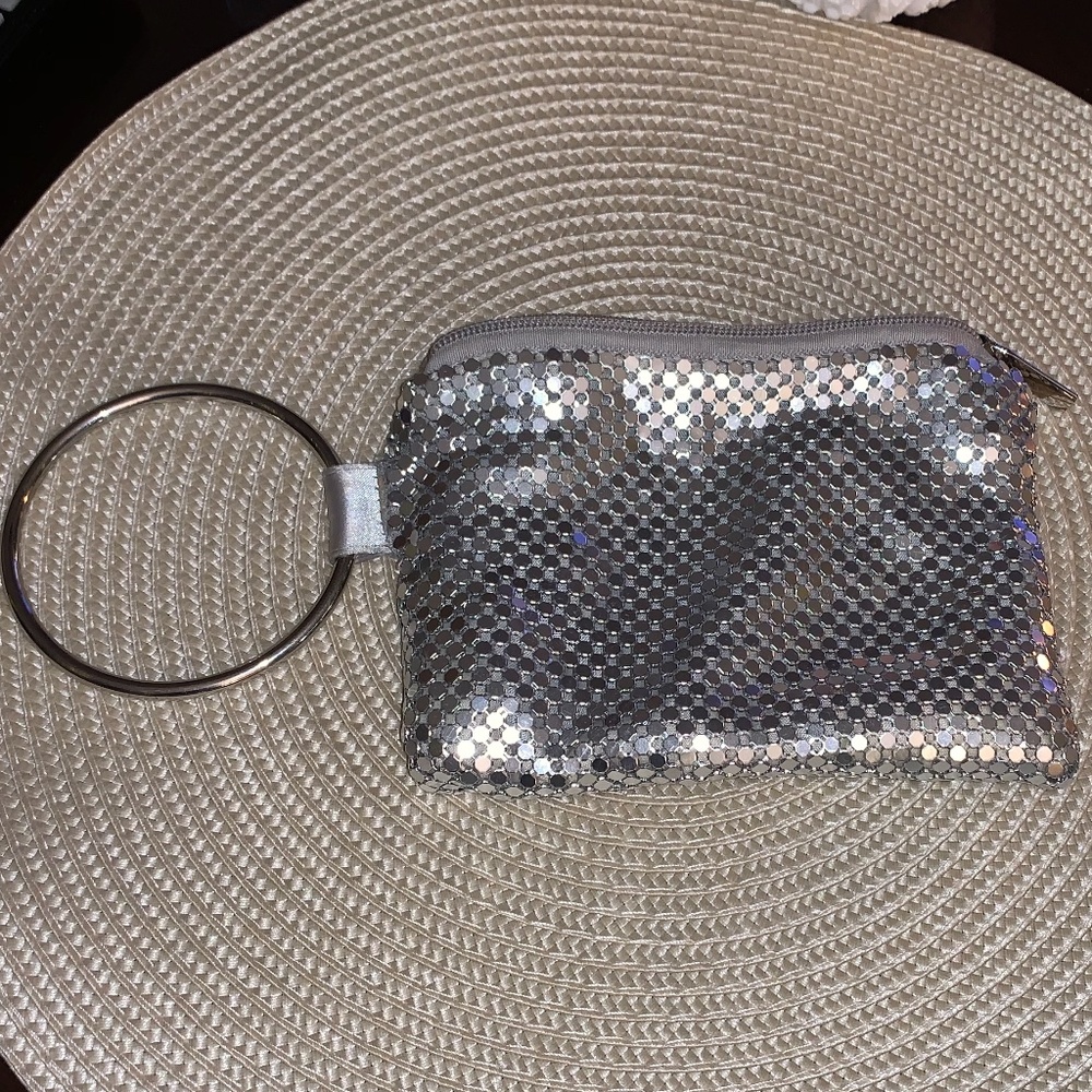 Silver Wristlet Purse